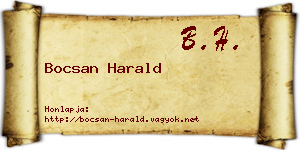 Bocsan Harald névjegykártya